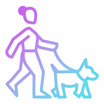 Dog walk, Animated Icon, Gradient