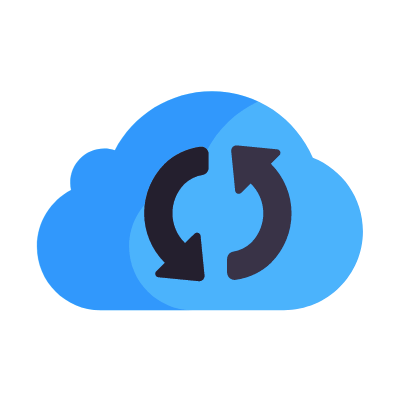 Cloud refresh, Animated Icon, Flat