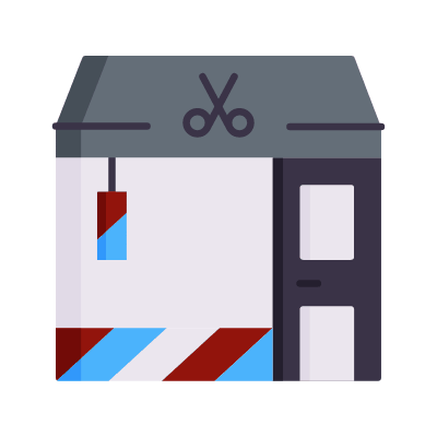 Barber shop, Animated Icon, Flat