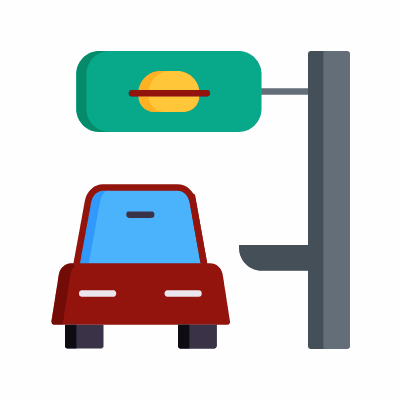 Drive-thru, Animated Icon, Flat