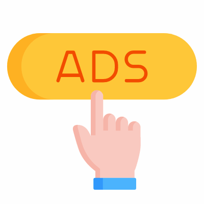 Ads, Animated Icon, Flat