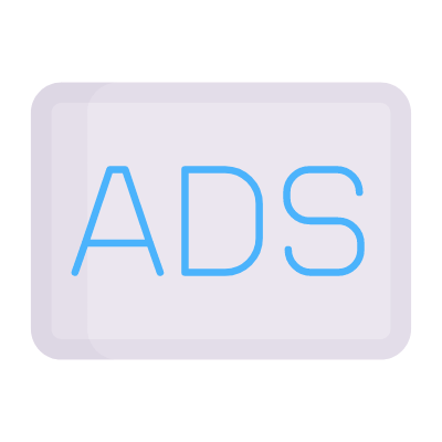 Ads, Animated Icon, Flat
