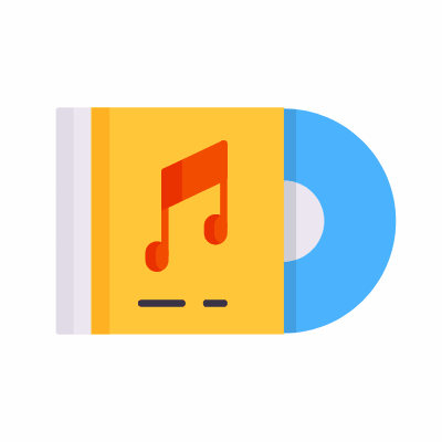 Music album, Animated Icon, Flat