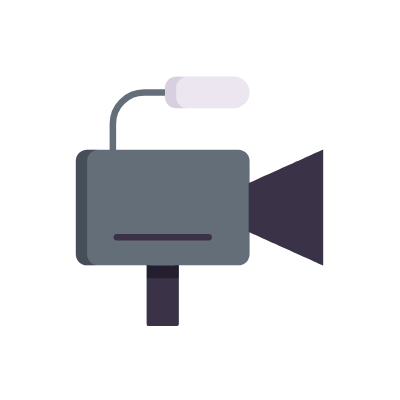 Vlog camera, Animated Icon, Flat