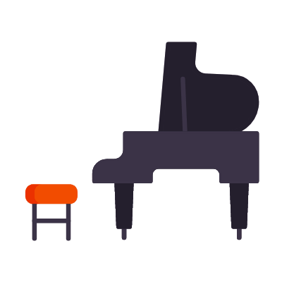 Grand piano, Animated Icon, Flat
