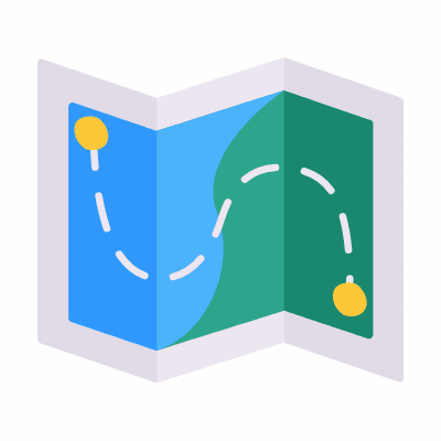 Map, Animated Icon, Flat