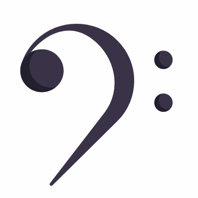 Bass clef, Animated Icon, Flat