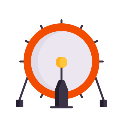 Bass drum, Animated Icon, Flat
