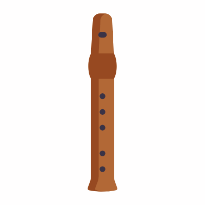 Flute, Animated Icon, Flat
