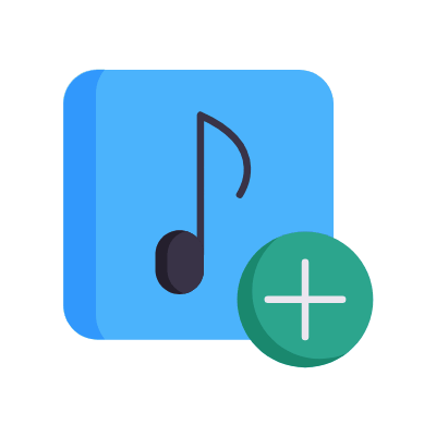 Add song, Animated Icon, Flat