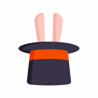 Magician's hat, Animated Icon, Flat