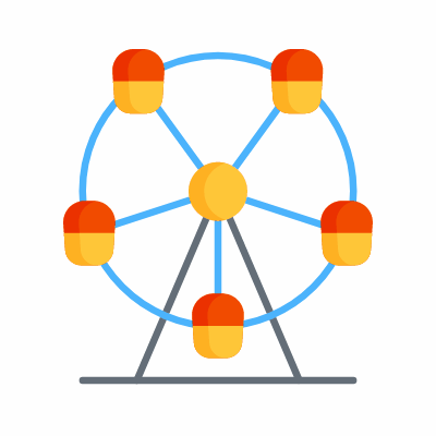 Ferris wheel, Animated Icon, Flat
