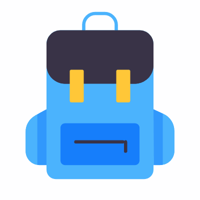 Bagpack, Animated Icon, Flat