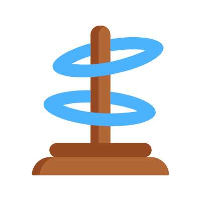 Ring toss, Animated Icon, Flat