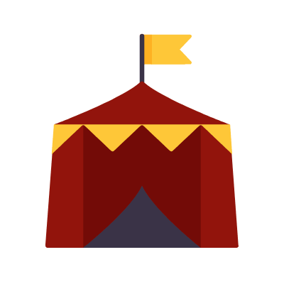 Circus, Animated Icon, Flat