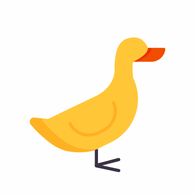 Duck, Animated Icon, Flat