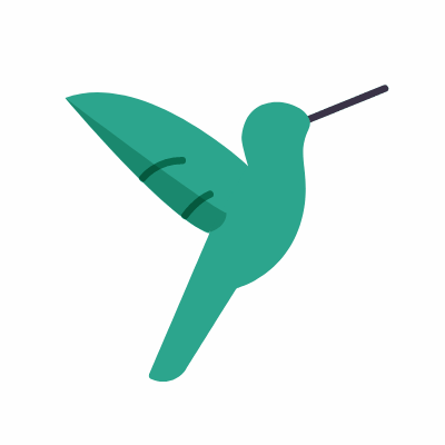 Hummingbird, Animated Icon, Flat