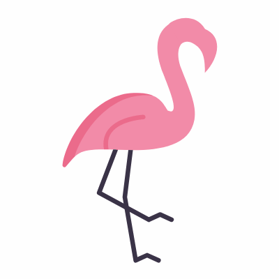 Flamingo, Animated Icon, Flat