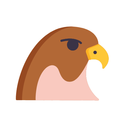 Falcon, Animated Icon, Flat