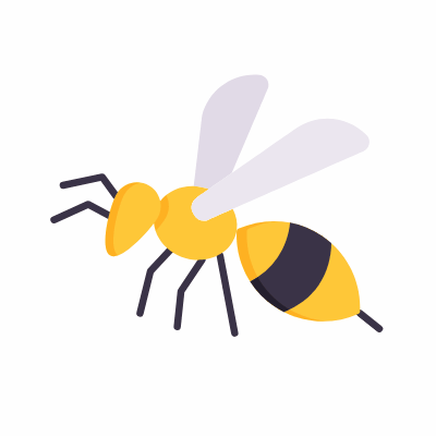 Bee, Animated Icon, Flat