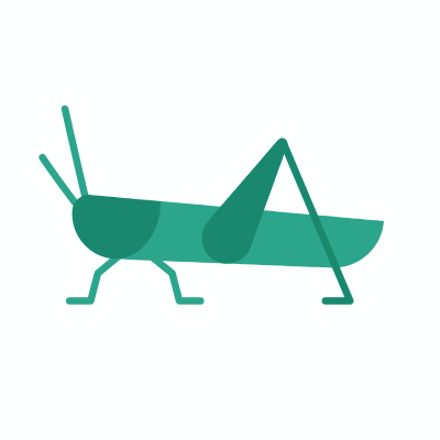 Grasshopper, Animated Icon, Flat