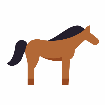 Horse, Animated Icon, Flat