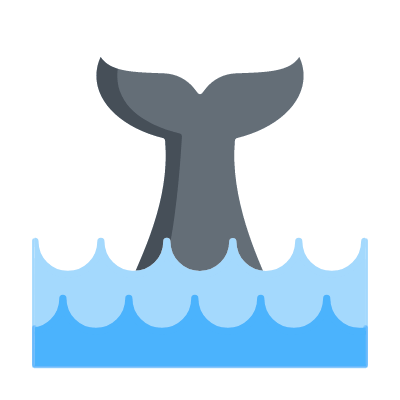 Tail whale, Animated Icon, Flat