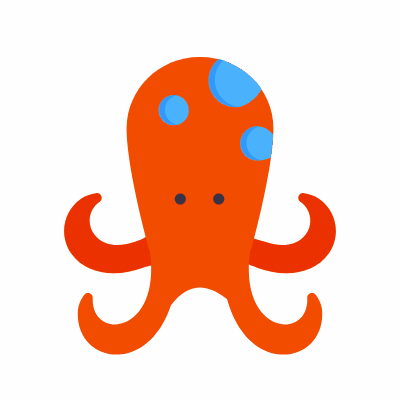 Octopus, Animated Icon, Flat