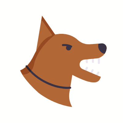 Angry dog, Animated Icon, Flat