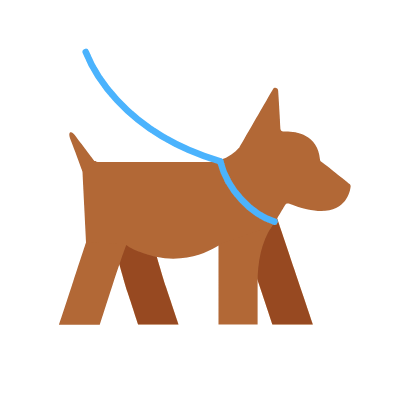 Dog walking, Animated Icon, Flat
