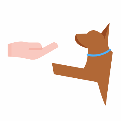 Dog training, Animated Icon, Flat