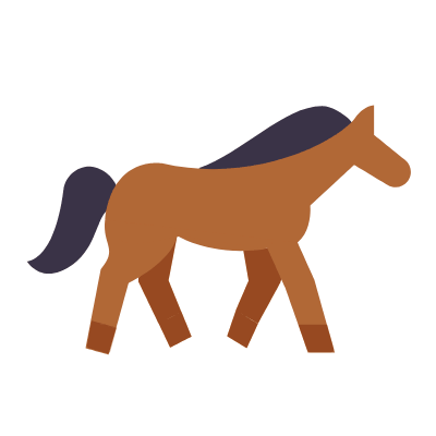 Trotting horse, Animated Icon, Flat