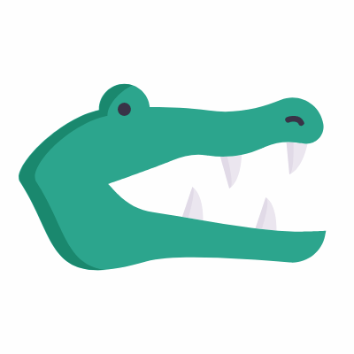Crocodile, Animated Icon, Flat
