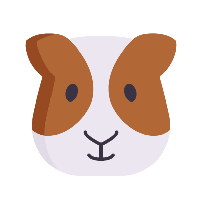 Guinea pig, Animated Icon, Flat