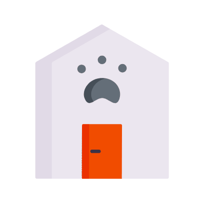Animal shelter, Animated Icon, Flat