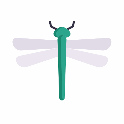 Dragonfly, Animated Icon, Flat