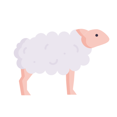 Sheep, Animated Icon, Flat