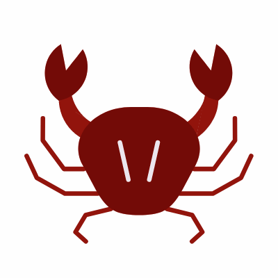 Crab, Animated Icon, Flat