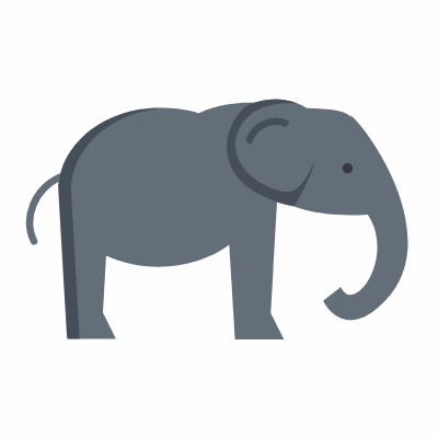 Elephant, Animated Icon, Flat