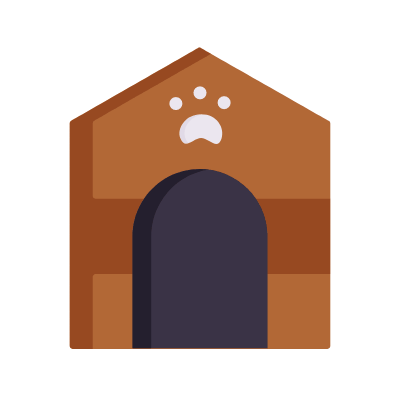 Dog house, Animated Icon, Flat