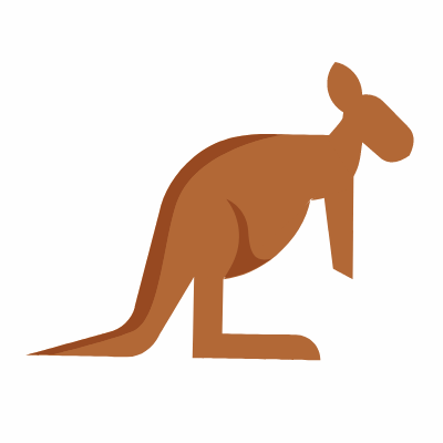 Kangaroo, Animated Icon, Flat
