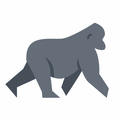 Gorilla, Animated Icon, Flat