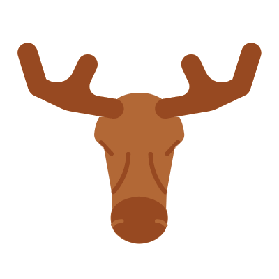 Moose, Animated Icon, Flat