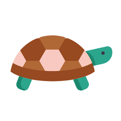 Turtle, Animated Icon, Flat