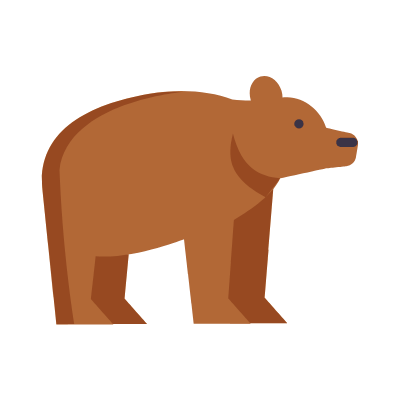 Bear, Animated Icon, Flat