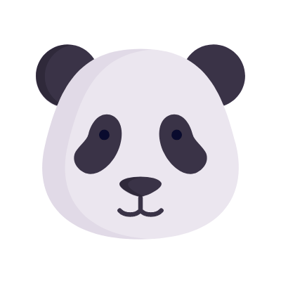 Panda, Animated Icon, Flat
