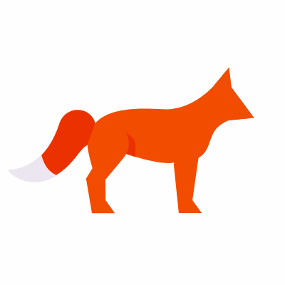 Fox, Animated Icon, Flat