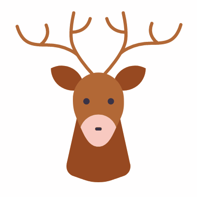 Deer, Animated Icon, Flat