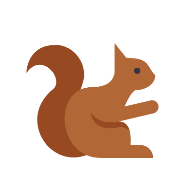 Squirrel, Animated Icon, Flat