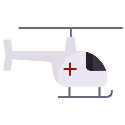 Medical helicopter, Animated Icon, Flat
